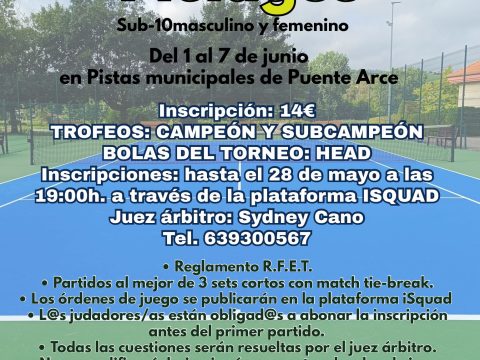 Open de Tenis Pielagos, del 1 al 7 de junio en Arce
